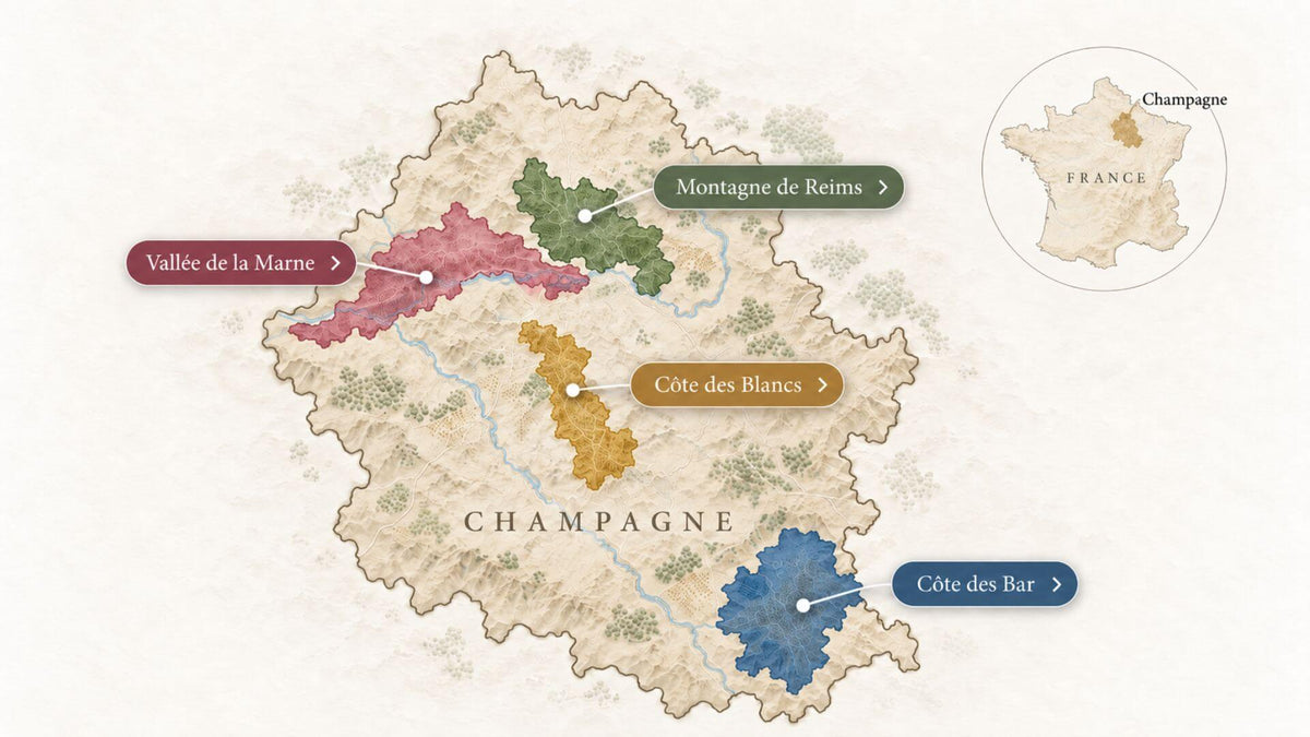 Carte des régions de Champagne