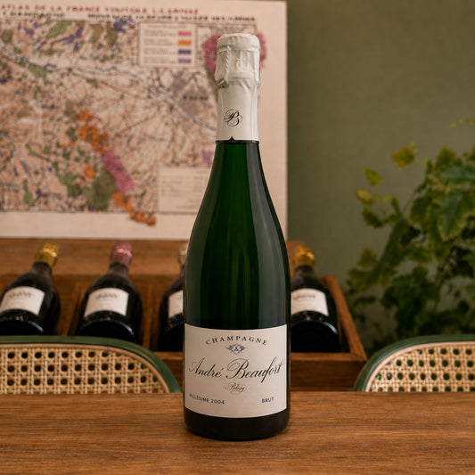 Bouteille de champagne André Beaufort Millésime 2004, Polisy – Assemblage