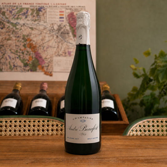 Bouteille de champagne André Beaufort Millésime 2017, Polisy – Assemblage