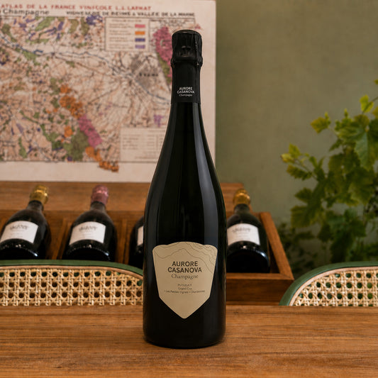 Bouteille de champagne Aurore Casanova Puisieulx, Grand Cru (Chardonnay) – Blanc de Blancs