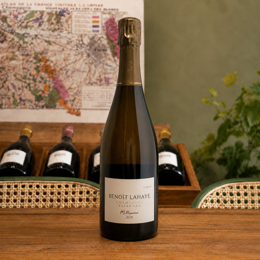 Bouteille de champagne Benoît Lahaye Millésime 2015 – Assemblage