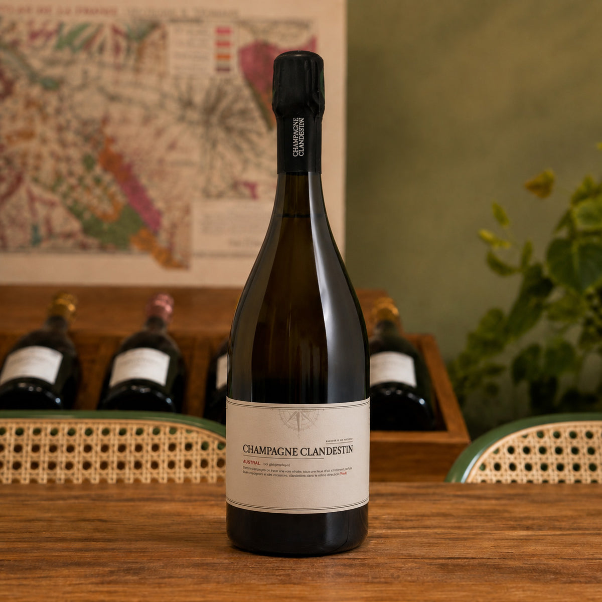 Bouteille de champagne Clandestin Les Semblables Austral 2022 – Blanc de Noirs