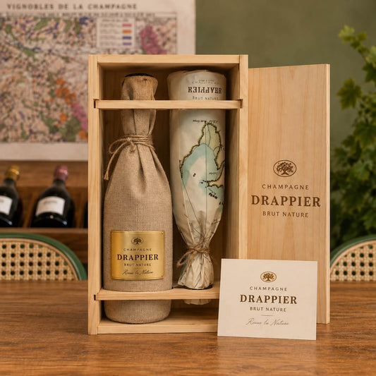 Bouteille de champagne Drappier Brut Nature Immersion – Coffret 2 Bouteilles – Blanc de Noirs