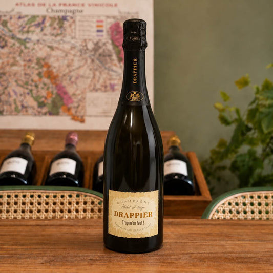 Bouteille de champagne Drappier Trop m'en Faut – Blanc de Blancs