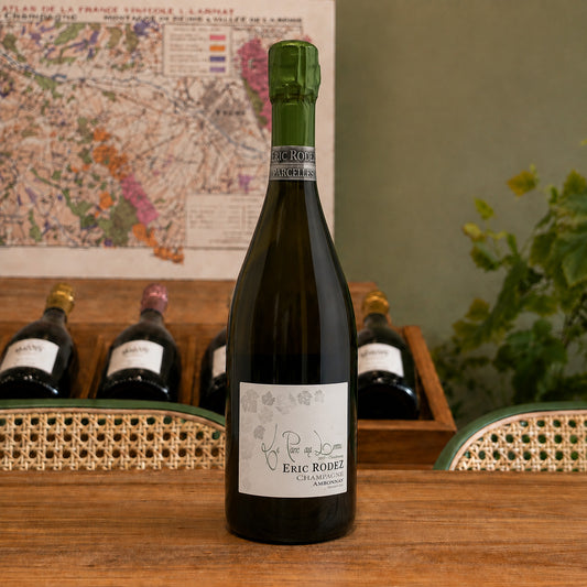 Bouteille de champagne Éric Rodez La Pierre aux Larrons, Grand Cru 2019 – Blanc de Blancs