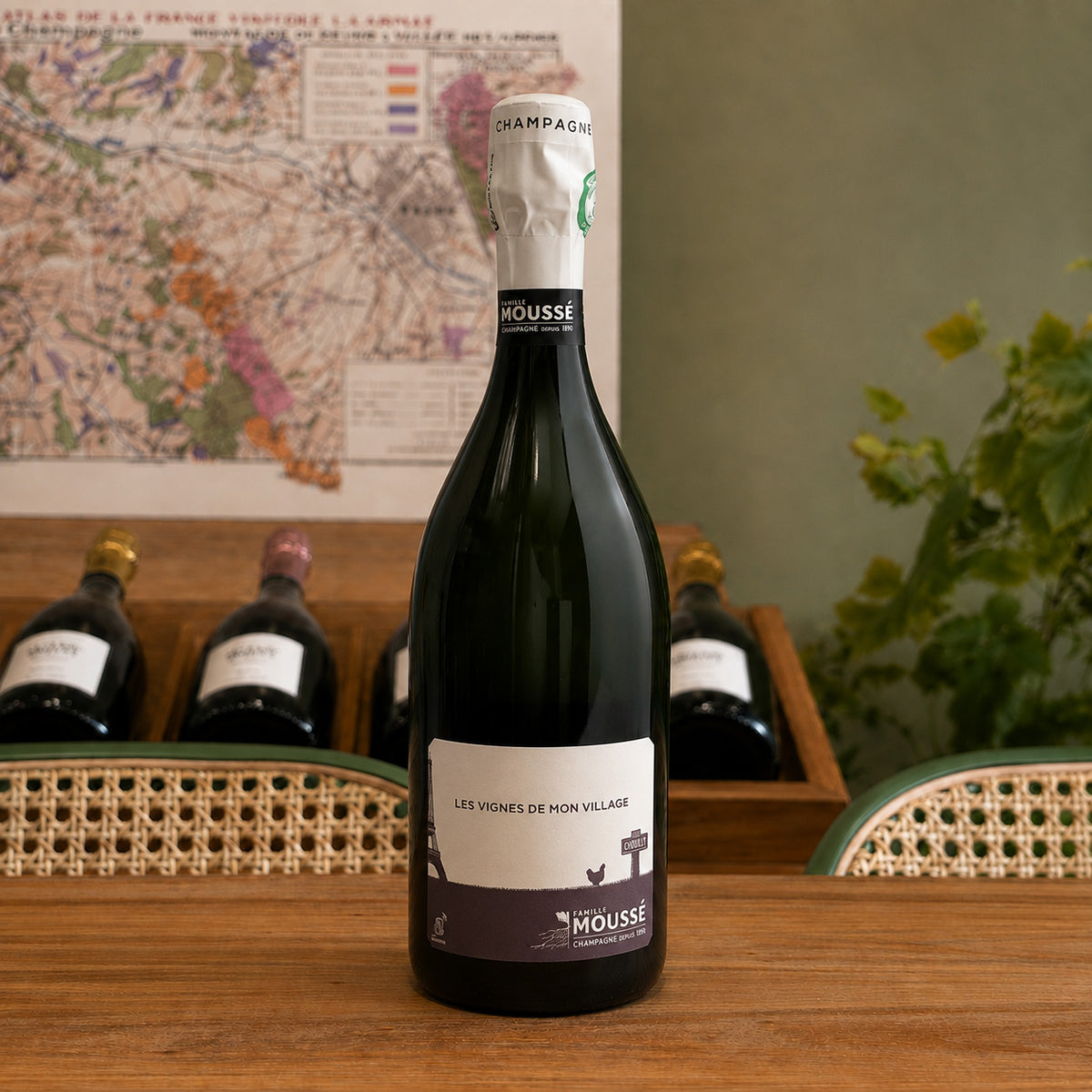 Bouteille de champagne Famille Moussé Les Vignes de mon Village 2014-2024 – Blanc de Noirs