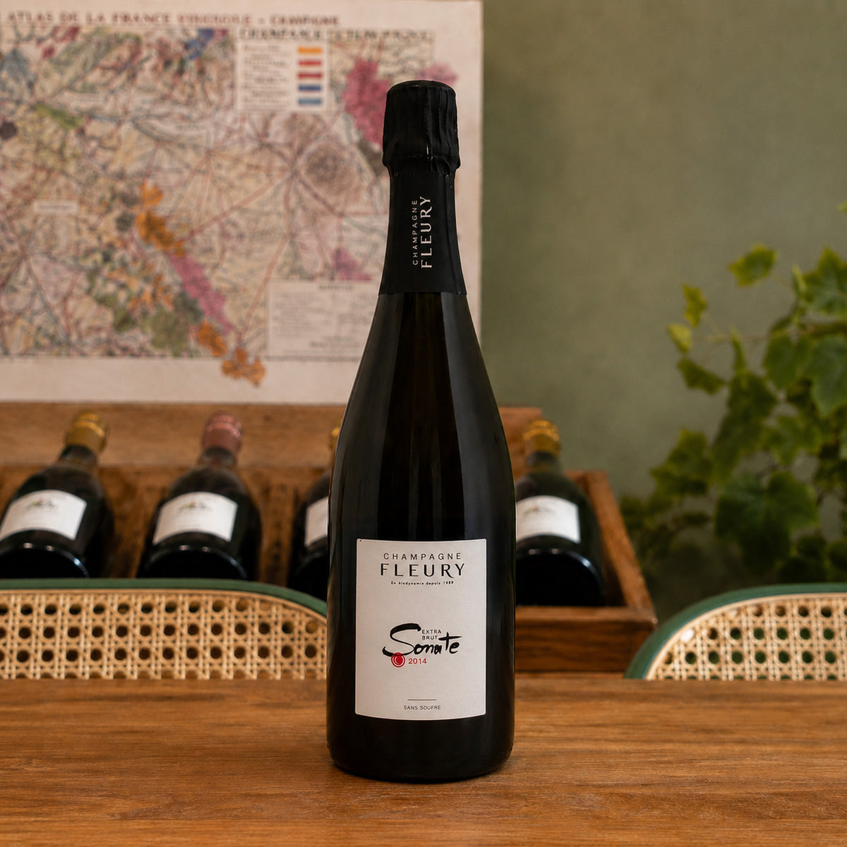 Bouteille de champagne Fleury Sonate, Sans Soufre Ajouté 2014 – Assemblage