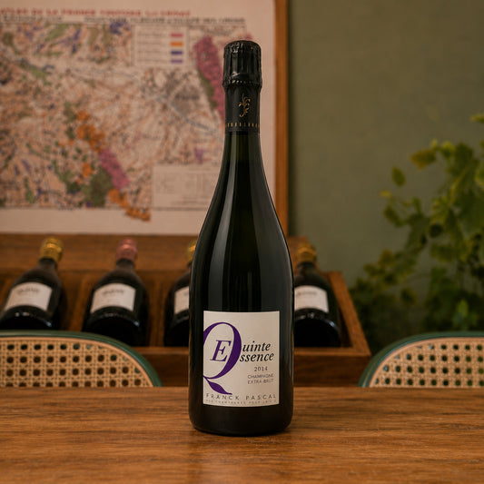 Bouteille de champagne Franck Pascal Quinte-Essence 2014 – Assemblage