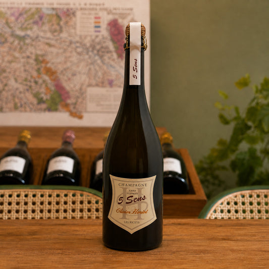 Bouteille de champagne Olivier Horiot 5 Sens, 5 Cépages 2019 – Assemblage