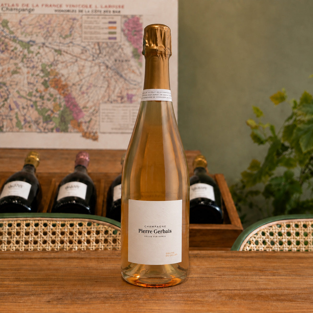 Bouteille de champagne Pierre Gerbais Grains de Celles Rosé 2022